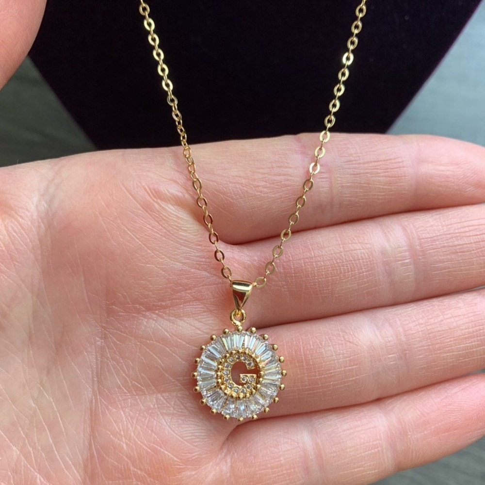 18k Yellow Gold Plated Filled CZ Diamond Necklaces - Picture 6 of 7